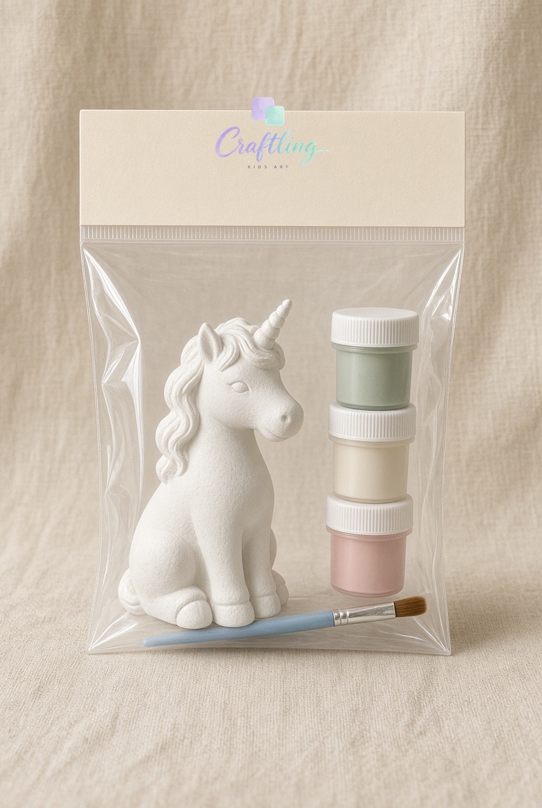 Mini paint-your-own plaster kit with a single figure