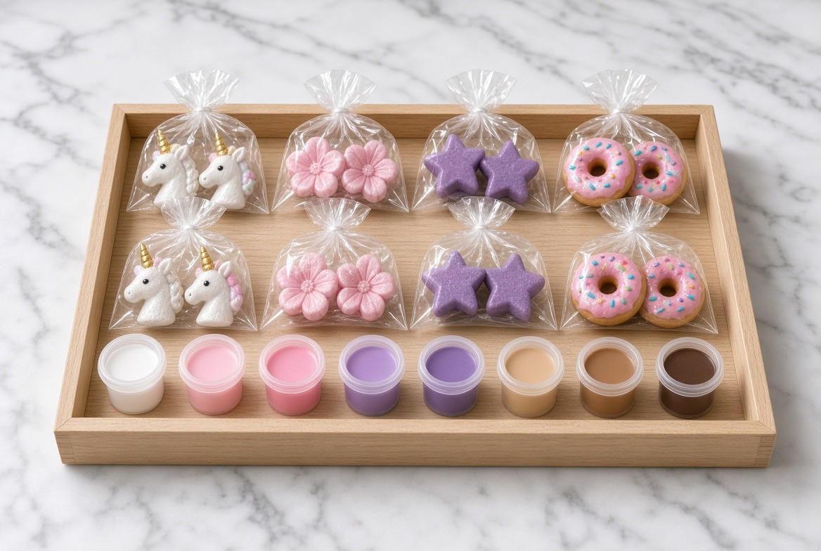 Party pack of paint-your-own plaster kits for a group of kids